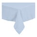 A light blue Intedge tablecloth with a white hem.