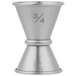 An American Metalcraft stainless steel Japanese style jigger with numbers.