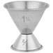 An American Metalcraft stainless steel jigger with numbers on it.