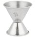 An American Metalcraft stainless steel jigger with numbers on it.