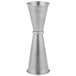 A stainless steel American Metalcraft Japanese style jigger with a 1.25 oz. measurement.