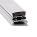 A close up of a black and white rubber strip with a magnet inside.