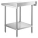 A Regency stainless steel work table with undershelf.