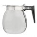 A Thunder Group stainless steel coffee decanter with a black handle.