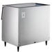 A Hoshizaki stainless steel ice storage bin with a door open.