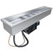 A silver Hatco drop-in cold food well with slanted rectangular pans.