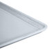 A close-up of a Cambro slate blue dietary tray.