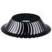 A black plastic bowl with a white rim.