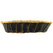 A black and gold Thunder Group rattan cracker basket with a handle.