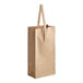 A brown paper bag with handles.
