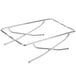 An American Metalcraft stainless steel rectangular griddle stand with two legs.
