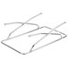 A pair of American Metalcraft stainless steel rectangular griddle stands.