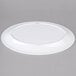 A white Carlisle melamine oval platter on a gray surface.