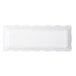 A white rectangular tray with a scalloped edge.