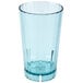 A Cambro azure blue plastic tumbler with a clear bottom.