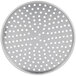 An American Metalcraft heavy weight aluminum pizza pan with perforations.