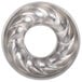 a circular silver frame with a white circle