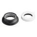 A white and black rubber seal with a white ring around it.