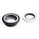 Two white and black rubber seals with a white ring.