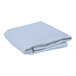 A folded light blue Intedge table cover on a white background.