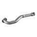A stainless steel curved metal pipe with holes at one end.
