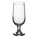 A clear Libbey stemmed Pilsner glass with a small base on a white background.