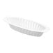 A white plastic oval serving bowl.
