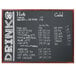 A mahogany Aarco chalkboard with a menu for hot and cold drinks on a counter.