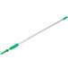 A white and green Unger OptiLoc telescopic pole with a green ErgoTec locking cone.