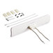 A white rectangular Hatco ceramic element with wires and clips.