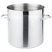 A large stainless steel Vollrath stock pot with handles.