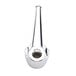 A chrome T&S lever handle with a red knob.