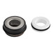 A black and white rubber seal with a white ring.