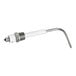 A white and silver metal probe with a screw on the end.