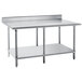 a stainless steel work table