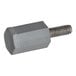 A stainless steel thumbscrew with a screw head.