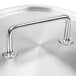 A Vollrath stainless steel pan cover with a loop handle.