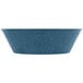 A blue round basket with a white background.