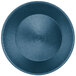 A blue polyethylene round basket with a circular pattern.