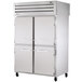 A white rectangular True refrigerator with four doors.