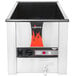 A silver rectangular Vollrath countertop food rethermalizer with black and grey dials and white text.