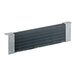A grey metal rectangular evaporator coil with a hole in the middle.