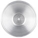 An American Metalcraft metal funnel with built-in strainer over a white background.