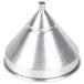 a silver cone shaped object