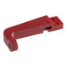 A red plastic Hobart extension bracket with holes and a red handle.