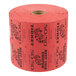 A roll of red 50/50 Marquee raffle tickets.