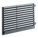 A grey metal grill insert panel with a hole.