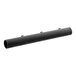 A black pipe with holes on a white background.