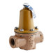 A brown Hatco pressure reducing valve with a blue label.