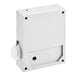 A white rectangular box with a hole in the top.